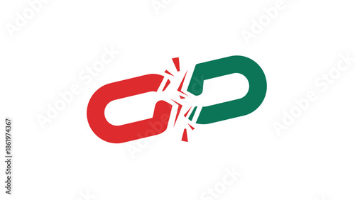 Symbolic representation of a broken digital link or failed connection