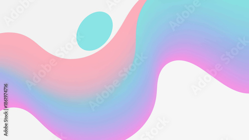 Abstract fluid wave of pastel colors flowing with gentle curves on a white background.