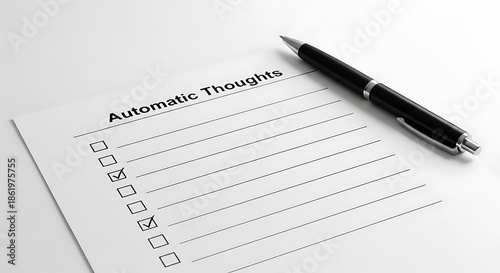 Automatic Thoughts Checklist - A Tool for Cognitive Behavioral Therapy.