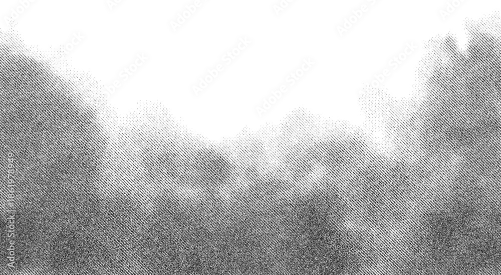 Fototapeta premium Trendy soft cloud macro halftone diagonal lines design element isolated on white background