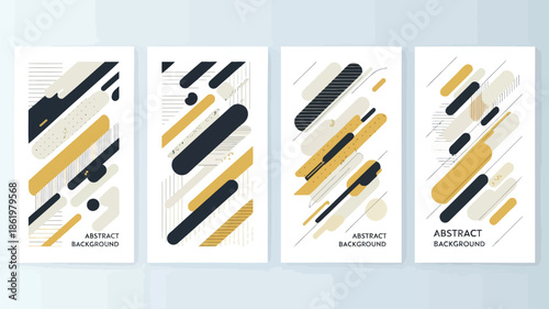 Set of modern abstract backgrounds with geometric shapes