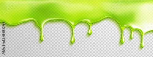 Slime drip green background with toxic halloween splash and snot liquid 3D. Paint gooey comic with slime design and drip green texture for poison blob. Zombie frame aesthetic for halloween