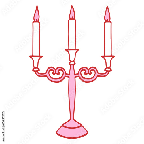 Candlesticks, candle holders isolated vector on white background