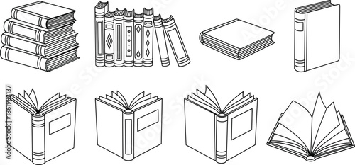 Various book illustrations for educational and design use