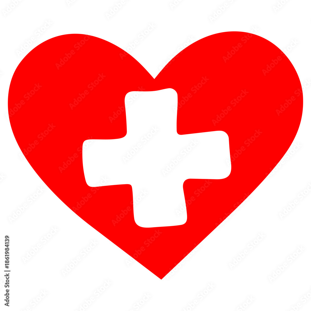 Obraz premium Swiss flag in the shape of a heart. Stencil vector image