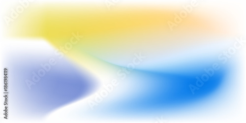 Calm beach gradient background. Abstract ocean coast concept. Smooth wavy seaside line backdrop. Blurred pastel light blue and yellow wave wallpaper. Soft summer vacation banner template. Vector