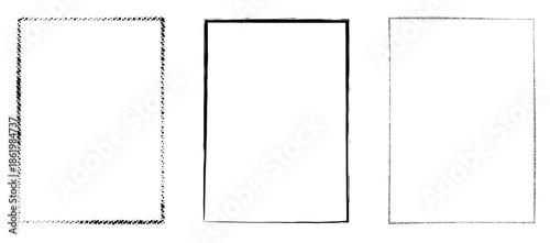 grunge rectangle frame set dotted stippled and paint brush