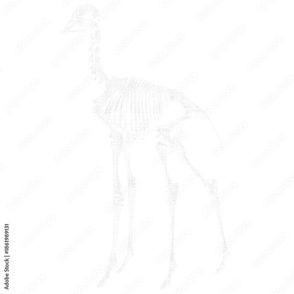 Fototapeta premium Bitmap animal illustration with vintage psychedelic dotted sticker style, inspired by cut-out magazine shapes. Graphic collage elements in retro aesthetic, suitable for creative and editorial design. 