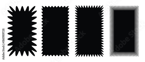  zig zag edge rectangular shapes collection jagged rectangle