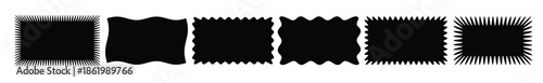 zig zag wavy edge rectangle shape collection jagged