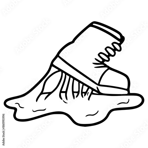 debuff slowed icon illustration hand drawn outline vector