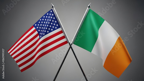 American and irish flags side by side