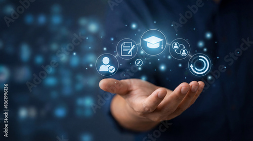 Human resources employee onboarding concept, abstract integrated background for workforce introduction