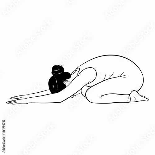 Restful yoga childs pose for mindfulness and muscle recovery