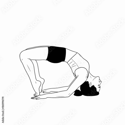 Woman performing advanced bridge pose for flexibility and strength