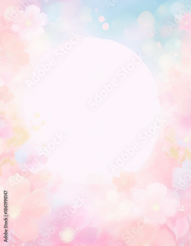 柔らかな光、春をイメージしたシンプルな背景、イラスト素材