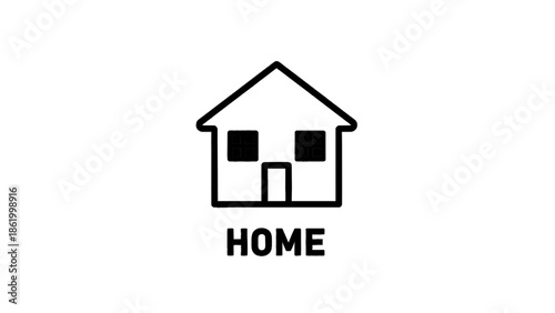 Minimalist home icon with text
