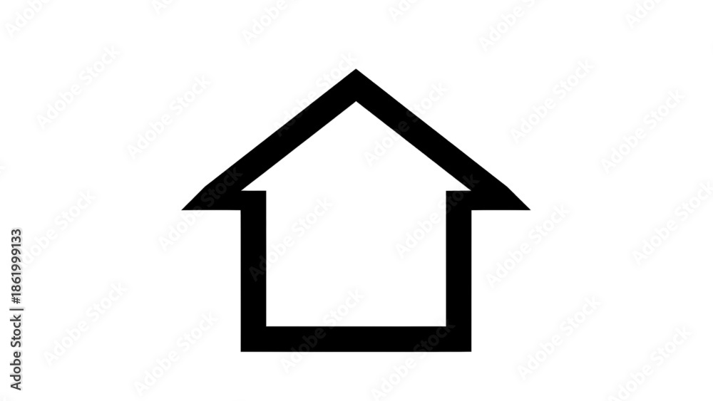 Fototapeta premium Minimalist house outline icon
