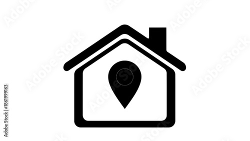 Home location pin outline icon