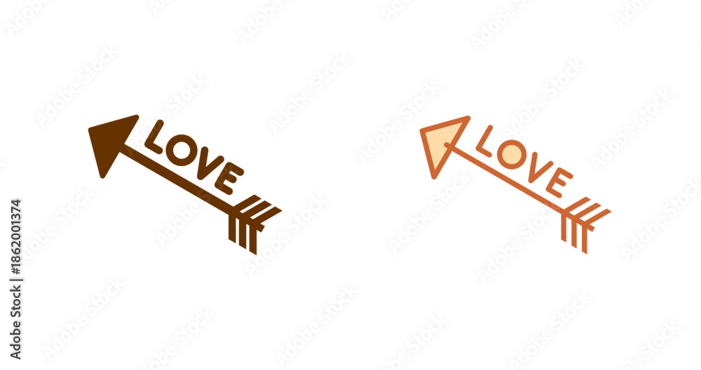 Obraz premium Love Arrows Vector Icon