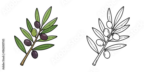 シンプルなオリーブのアイコンイラスト