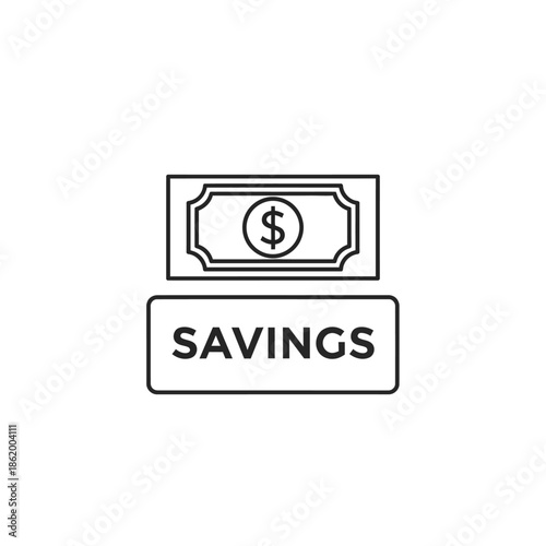 Financial Savings Concept Illustration Showing Dollar Bill and Savings Box