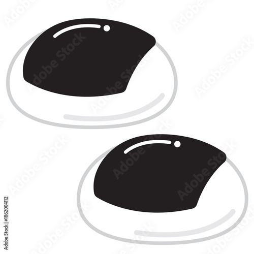 海苔を巻いた焼き餅のイラスト