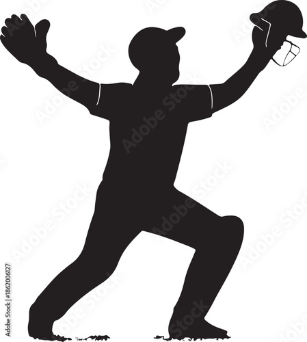 Vector illustration of black silhouettes featuring a man, girl, and diverse people in action poses including running, karate, football, and dance for sports and fitness art
