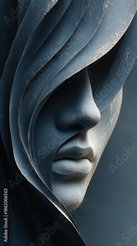 Abstract Sculpture with Flowing Layers: Exploring Artistic Depth and Form