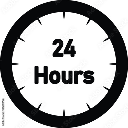 clock icon with twenty four hours text