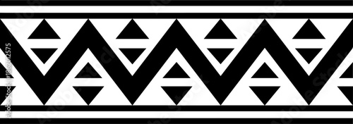 Traditional textile edge pattern using repeating triangle motifs.eps