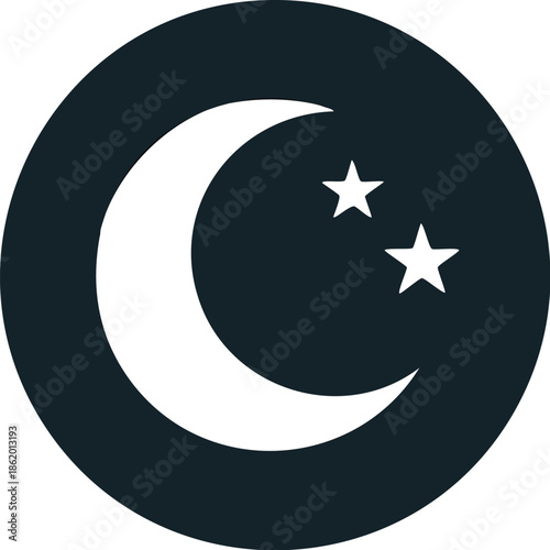 Crescent Moon and Stars Icon