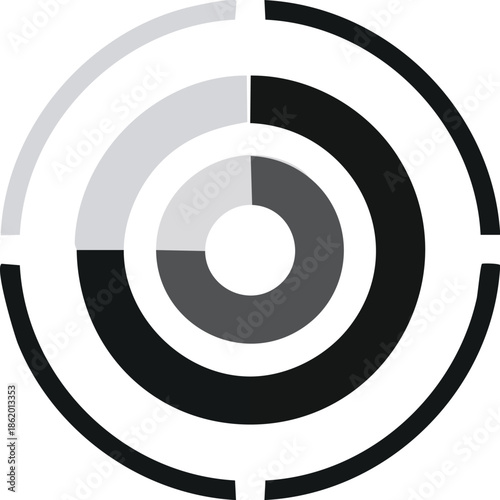 Concentric Circles with Segmented Rings and Target Shape