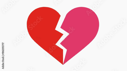 Broken heart symbol representing love separation and heartbreak