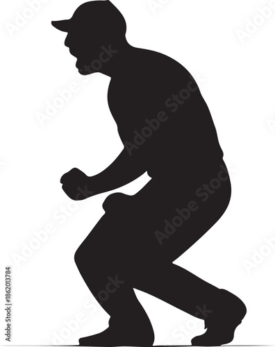 Silhouette of a woman and girl standing in elegant poses