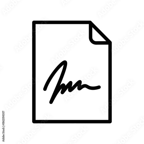 Simple document icon with signature line