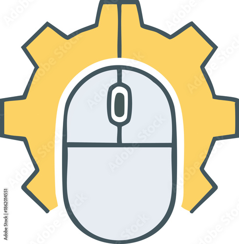 Gear and Computer Mouse Icon
