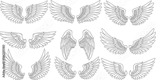 Sketch angel wings logo for minimalist and elegant design