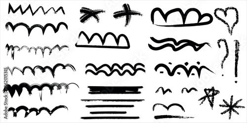 Collection of abstract black line art designs and patterns
