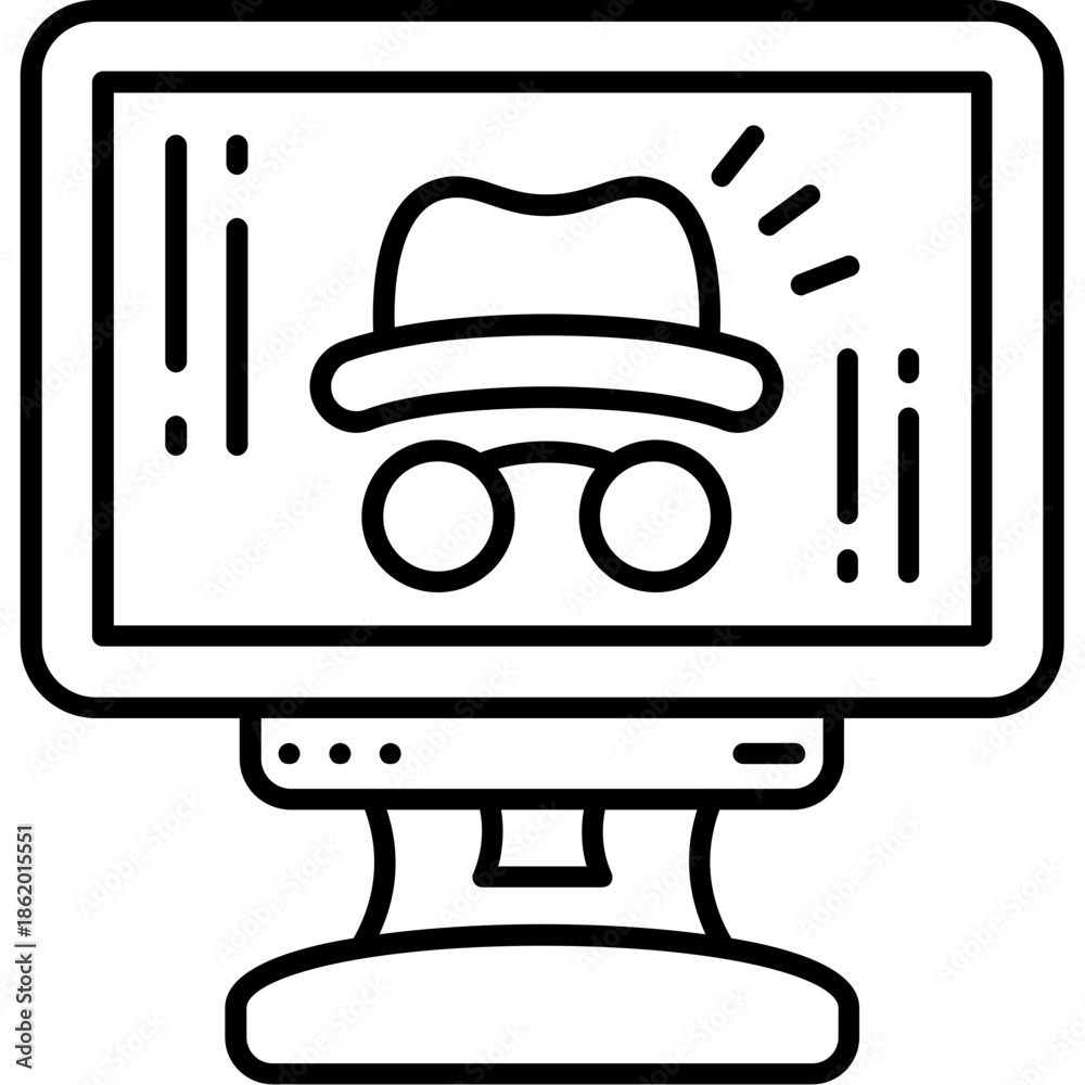 Naklejka premium Spyware Outline Icon
