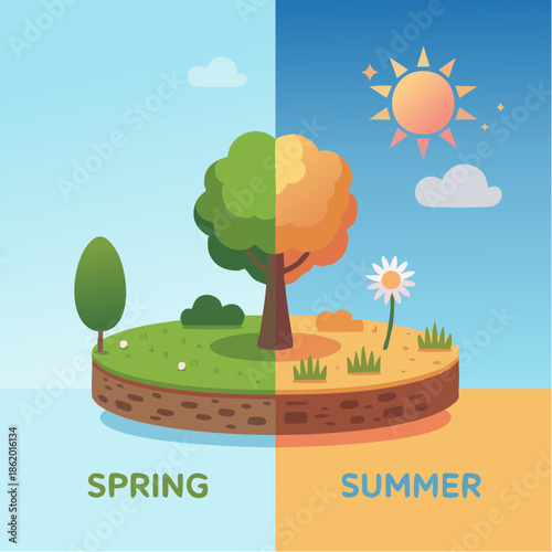 Seasonal weather changes split in half