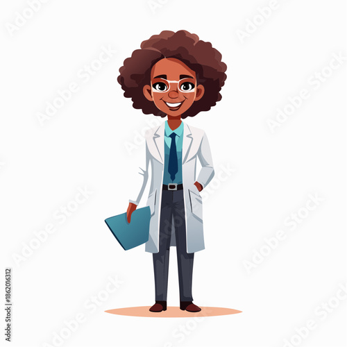 Black woman doctor - physician in scrubs standing