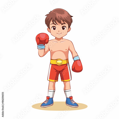 Professional boxer athlete caricature isolated on white vector
