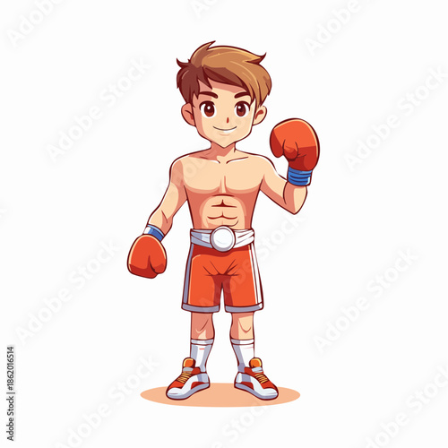 Professional boxer athlete caricature isolated on white vector