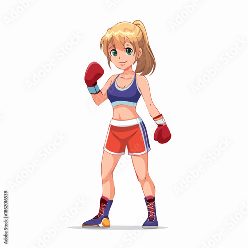 Professional boxer athlete caricature isolated on white vector
