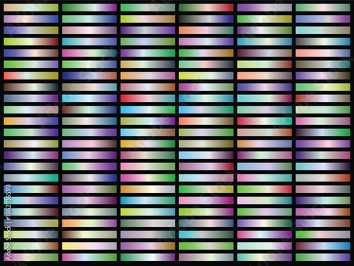 Multi-color metallic gradient stripes arranged in a grid pattern (abstract, glossy horizontal bars)