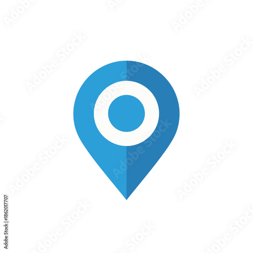 Free Download A blue map pin icon with a white circular center on a transparent background - GFXLoad