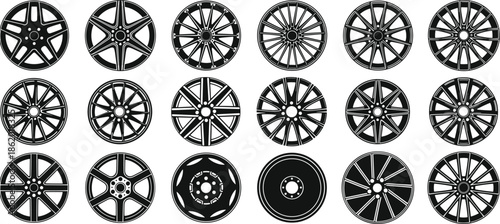 set of wheels isolated on white