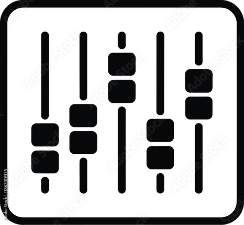 Equalizer Vector Graphic Icon with Modern Minimalist Design for Audio and Music Applications UI UX