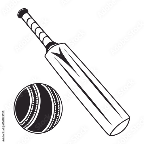 Cricket bat and ball